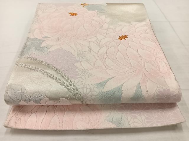 平和屋着物◎六通柄袋帯 唐織 草花文 金銀糸 正絹 逸品 AABC5867uk