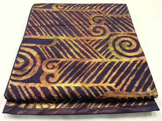 平和屋着物◎六通柄袋帯 幾何学文様 正絹 逸品 AABC5900uk