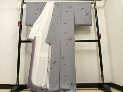 平和屋着物●上質な小紋 梅 正絹 逸品 AABC6002ph