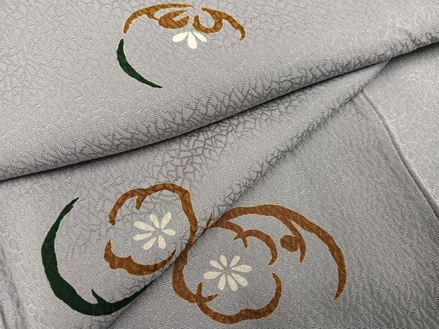 平和屋着物●上質な小紋 梅 正絹 逸品 AABC6002ph