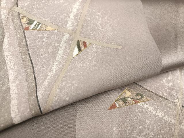平和屋着物●訪問着　刺繍　幾何学文様　暈し染め　金糸　正絹　逸品　AABC6004ph