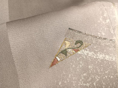 平和屋着物●訪問着　刺繍　幾何学文様　暈し染め　金糸　正絹　逸品　AABC6004ph
