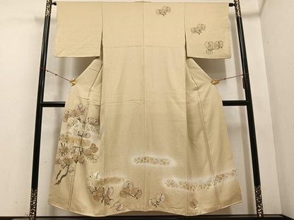 平和屋着物●訪問着　松　暈し染め　金彩　正絹　逸品　AABC6010ph