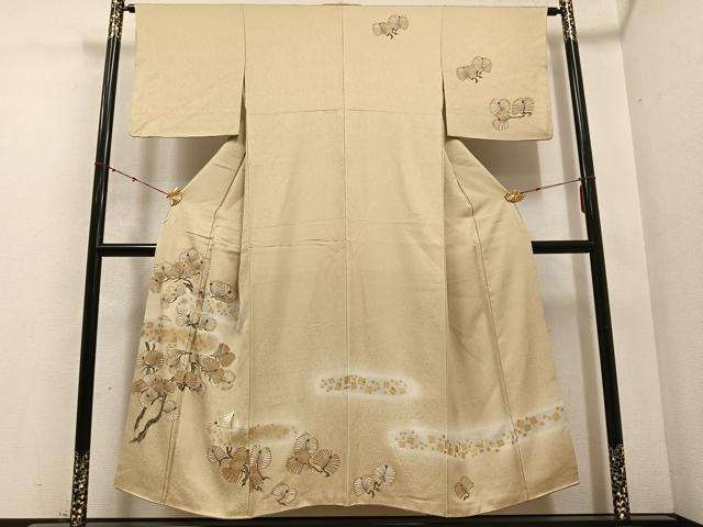 平和屋着物●訪問着　松　暈し染め　金彩　正絹　逸品　AABC6010ph