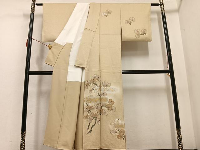 平和屋着物●訪問着　松　暈し染め　金彩　正絹　逸品　AABC6010ph
