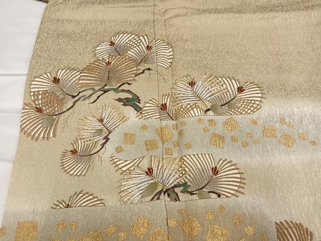平和屋着物●訪問着　松　暈し染め　金彩　正絹　逸品　AABC6010ph