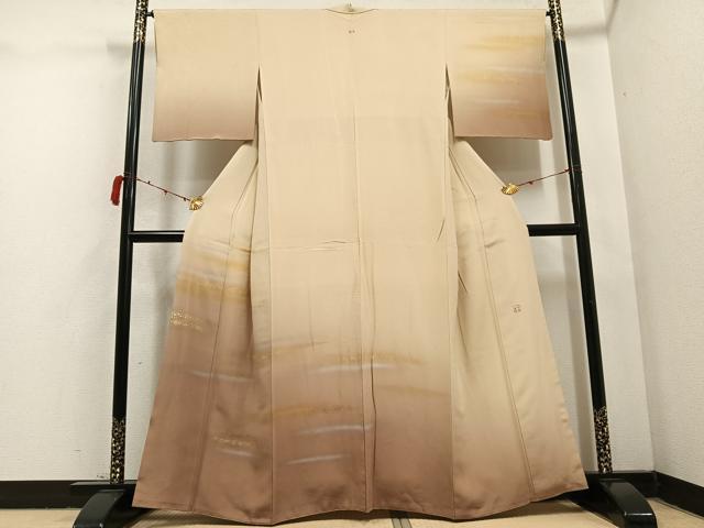 平和屋着物●人間国宝 福田喜三郎 訪問着 霞文 暈し染め 金彩 正絹 逸品 AABC6016ph