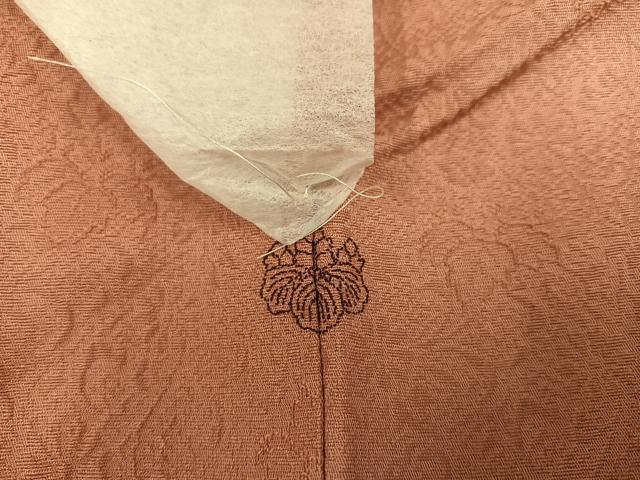 平和屋着物●上質な色無地 花唐草地紋 ときがら茶色 正絹 逸品 未使用 AABC6018ph
