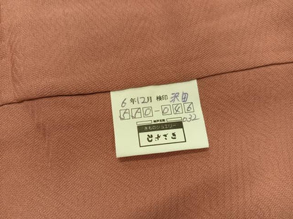 平和屋着物●上質な色無地 花唐草地紋 ときがら茶色 正絹 逸品 未使用 AABC6018ph