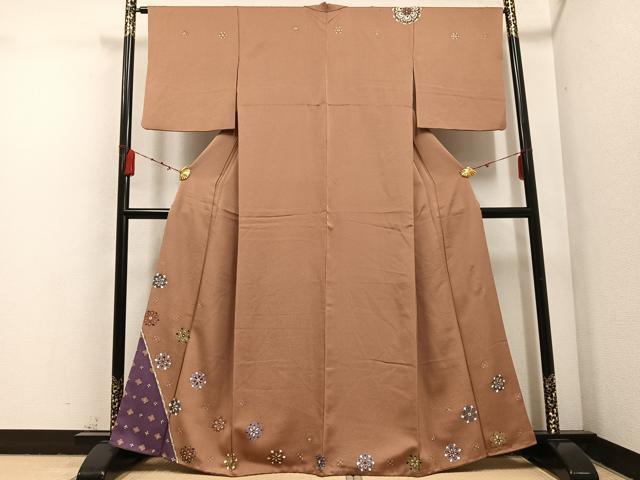 平和屋着物●世界的友禅作家 千地泰弘 訪問着 舞花文 正絹 逸品 AABC6024ph