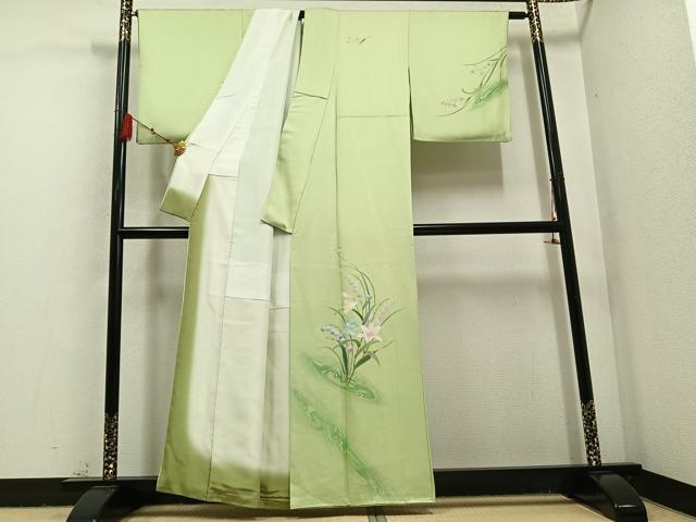 平和屋着物●訪問着 草花文 正絹 逸品 AABC6029ph