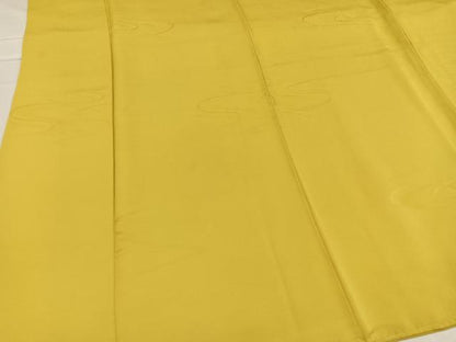 平和屋着物●上質な色無地　流水地紋　花葉色　正絹　逸品　AABC6054ph