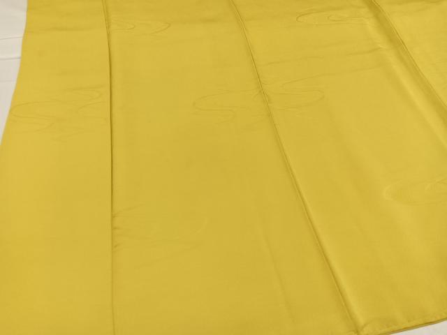 平和屋着物●上質な色無地　流水地紋　花葉色　正絹　逸品　AABC6054ph