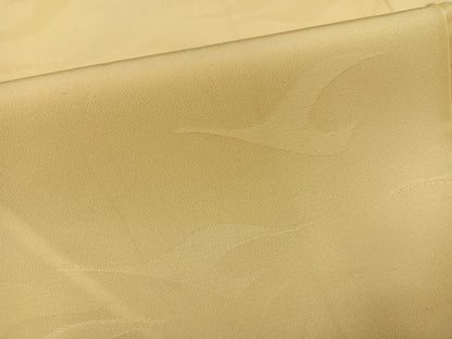 平和屋着物●上質な色無地　飛鶴地紋　蜂蜜色　正絹　逸品　AABC6059ph