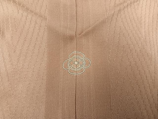 平和屋着物●上質な色無地 変わり縞地紋 支子色 正絹 逸品 AABC6064ph