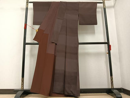 平和屋着物●上質な小紋 横段文 正絹 逸品 AABC6070ph