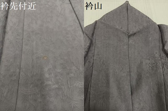 平和屋着物●上質な色無地 草木地紋 薄色 正絹 逸品 AABC6071ph