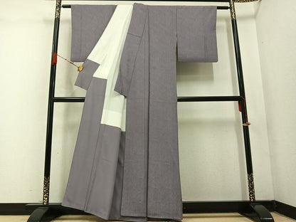 平和屋着物●上質な色無地 草木地紋 薄色 正絹 逸品 AABC6071ph