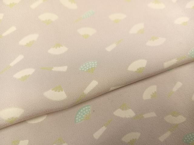 平和屋着物●長襦袢　無双仕立て　舞扇文　正絹　逸品　AABC6073ph