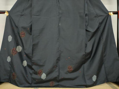 平和屋着物●本場大島紬　訪問着　絞り　亀甲花文　正絹　逸品　AABC6083ck