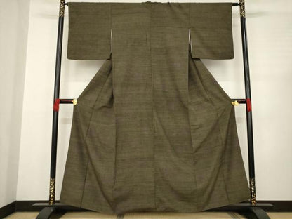 平和屋着物●上質な紬 花蔦草文 正絹 逸品 AABC6084ck