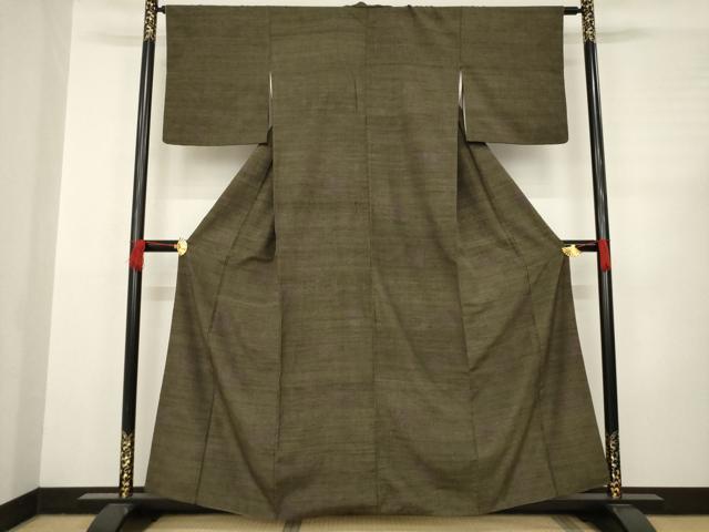 平和屋着物●上質な紬 花蔦草文 正絹 逸品 AABC6084ck