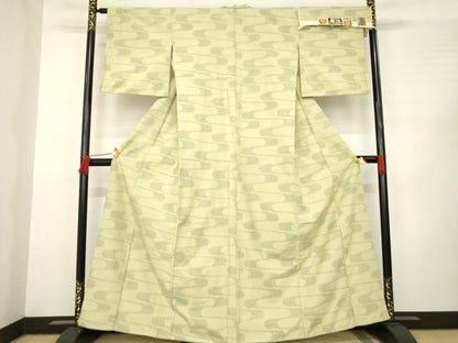 平和屋着物●結城紬 流水文 証紙付き 正絹 逸品 AABC6090ck
