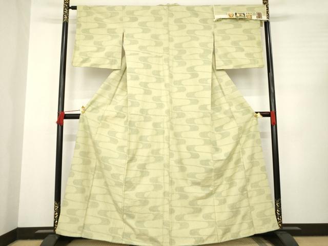 平和屋着物●結城紬 流水文 証紙付き 正絹 逸品 AABC6090ck