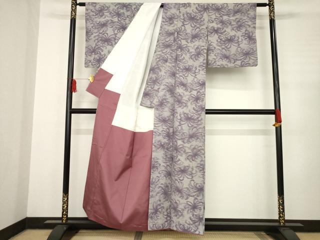 平和屋着物●上質な紬　乱菊　正絹　逸品　AABC6092ck