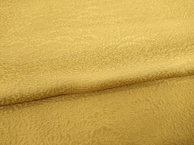 平和屋着物○上質な色無地 松地紋 黄土色 正絹 逸品 AABC6093ck