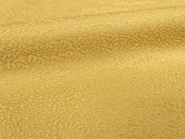 平和屋着物○上質な色無地 松地紋 黄土色 正絹 逸品 AABC6093ck