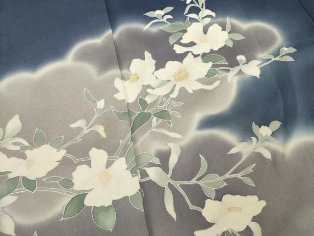平和屋着物●訪問着 友禅 雲重ね花文 暈し染め 正絹 逸品 AABC6100ck