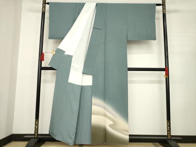 平和屋着物●訪問着　立波文　暈し染め　正絹　逸品　AABC6105ck
