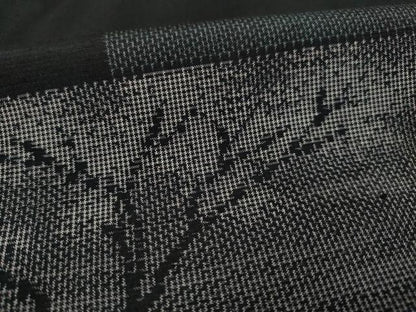 平和屋着物●上質な紬　色紙重ね風景文　黒地　正絹　逸品　AABC6106ck