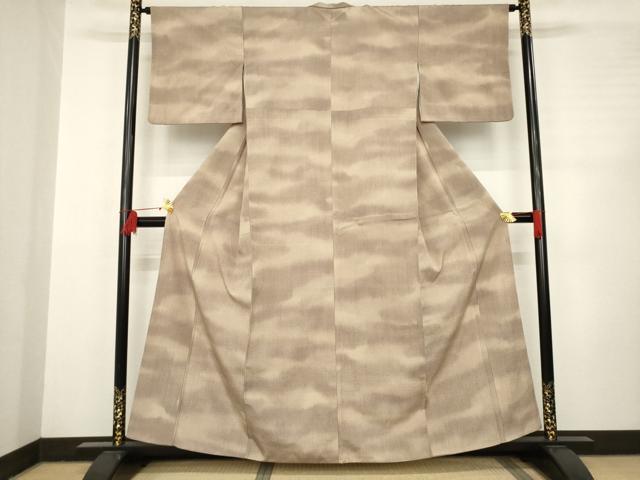 平和屋着物●お召 霞文 正絹 逸品 AABC6110ck