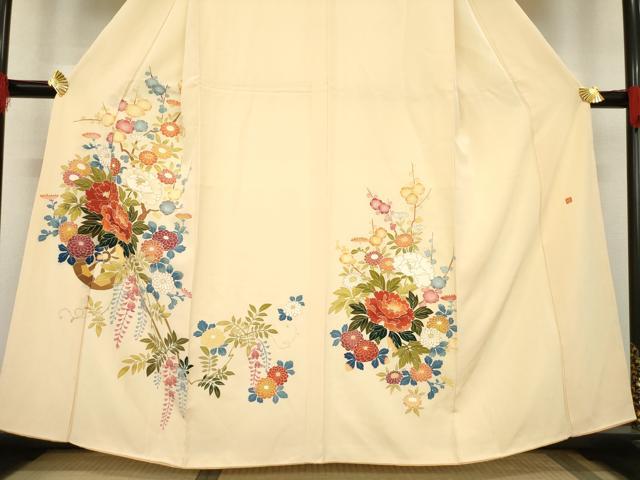 平和屋着物●訪問着　友禅　作家物　花車文　正絹　逸品　AABC6112ck