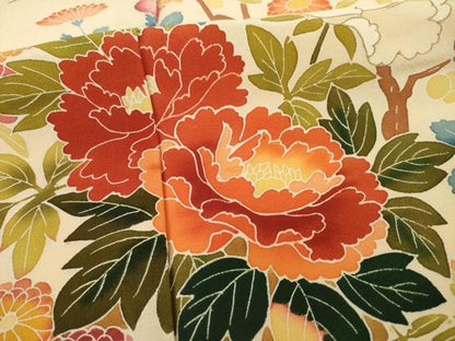 平和屋着物●訪問着　友禅　作家物　花車文　正絹　逸品　AABC6112ck