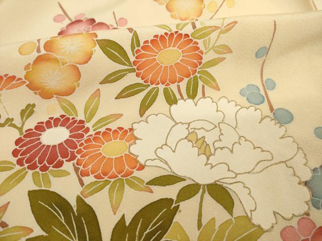平和屋着物●訪問着　友禅　作家物　花車文　正絹　逸品　AABC6112ck