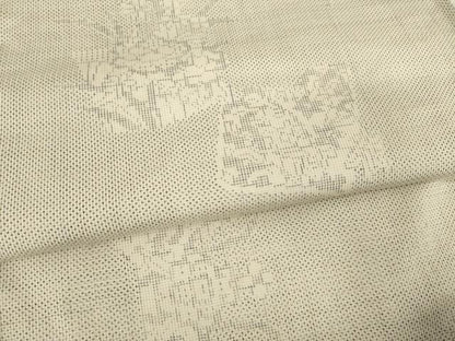 平和屋着物●本場大島紬 白大島 一元絣 色紙花文 正絹 逸品 AABC6125ck