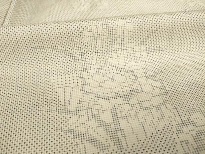 平和屋着物●本場大島紬 白大島 一元絣 色紙花文 正絹 逸品 AABC6125ck