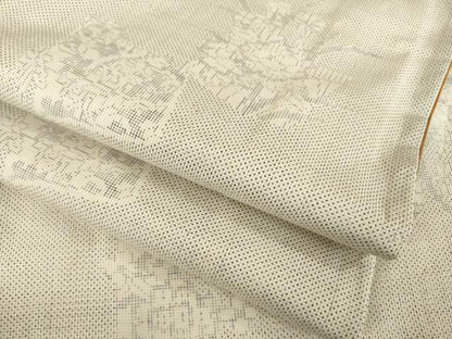 平和屋着物●本場大島紬 白大島 一元絣 色紙花文 正絹 逸品 AABC6125ck