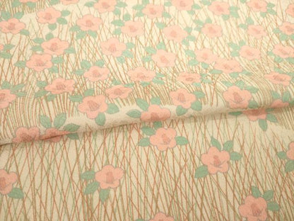 平和屋着物●上質な小紋　草花文　椿　正絹　逸品　AABC6137ck