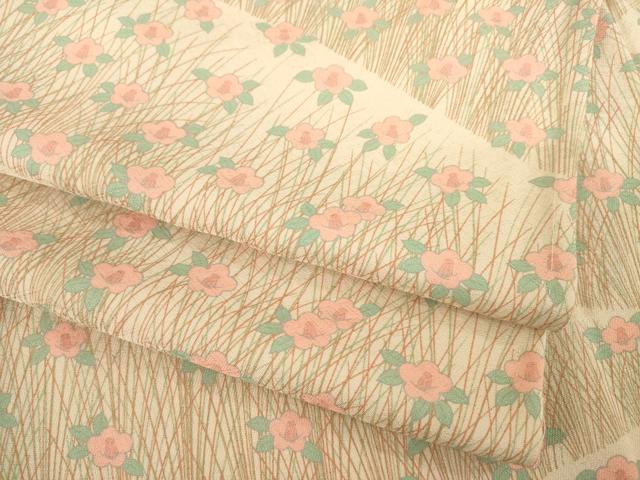 平和屋着物●上質な小紋　草花文　椿　正絹　逸品　AABC6137ck