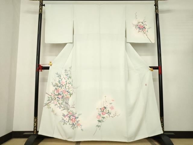 平和屋着物●本加賀友禅作家 岡本幸治 訪問着 枝花文 暈し染め 正絹 逸品 未使用 AABC6152ck