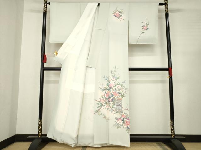 平和屋着物●本加賀友禅作家 岡本幸治 訪問着 枝花文 暈し染め 正絹 逸品 未使用 AABC6152ck
