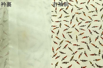 平和屋着物▽上質な小紋　単衣　成り物　正絹　逸品　AABC6161jh