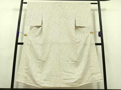平和屋着物▽上質な小紋　単衣　成り物　正絹　逸品　AABC6161jh