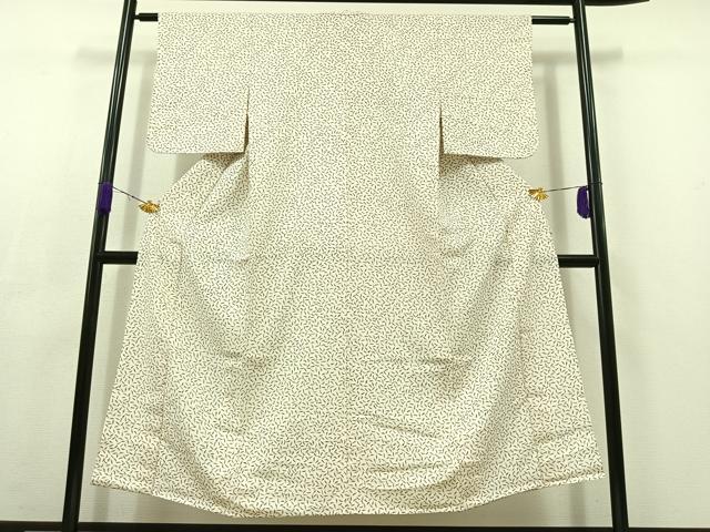 平和屋着物▽上質な小紋　単衣　成り物　正絹　逸品　AABC6161jh