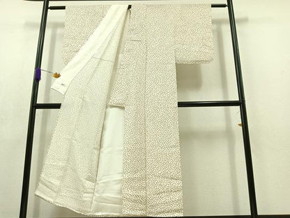 平和屋着物▽上質な小紋　単衣　成り物　正絹　逸品　AABC6161jh