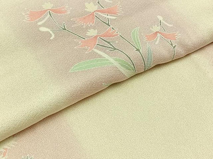 平和屋着物▽訪問着 単衣 花蝶文 正絹 逸品 AABC6164jh